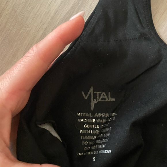 Vital black halter sports bra top - Picture 2 of 4